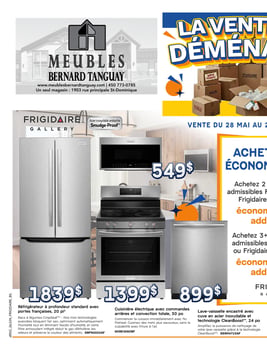 Circulaire Meubles Bernard Tanguay - La vente qui déménage !! Circulaire Meubles Bernard Tanguay - La vente qui déménage !!